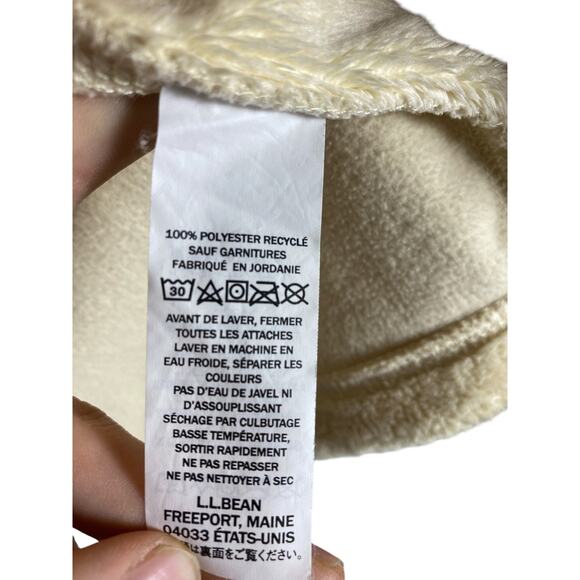 Womens L.L. Bean sherpa White full zip sweater size Large - Picture 6 of 7